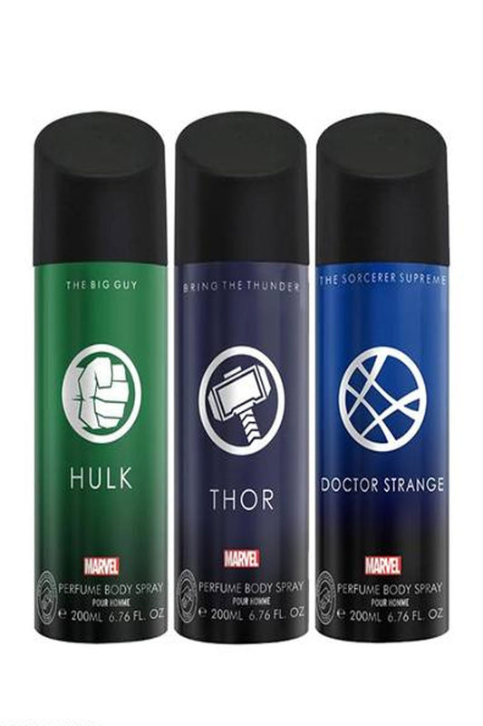 MARVEL Strange, Hulk and Thor Body Spray - For Men  (600 ml, Pack of 3)