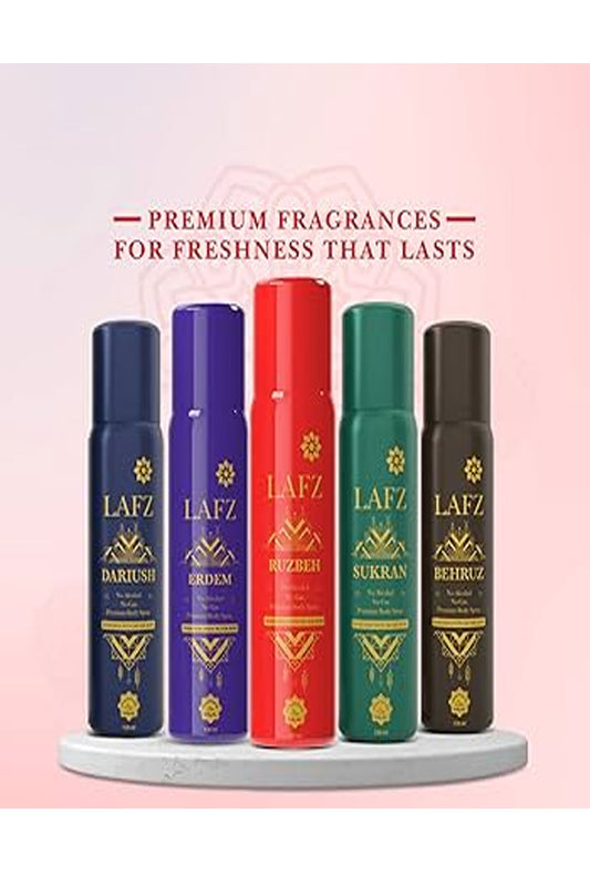 Lafz Ruzbeh No Alcohol No Gas Premium Body Spray For Men, 120 ml