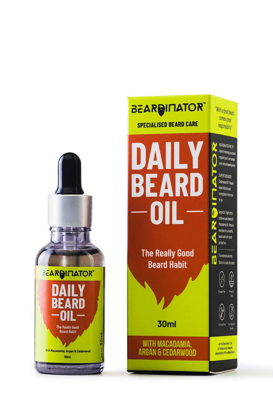 Bearbinator Daily Beard Oil with Macadamia, Argan and Cedarwood