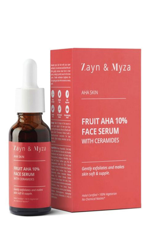 Zayn & Myza AHA SKIN FRUIT AHA 10% FACE SERUM WITH CERAMIDE (30ml)
